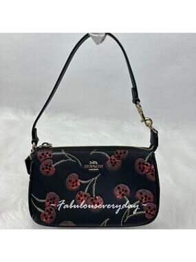 Coach Nolita 19 With Cherry Print In Leather/Gold/Black Multi CCZ21 NWT